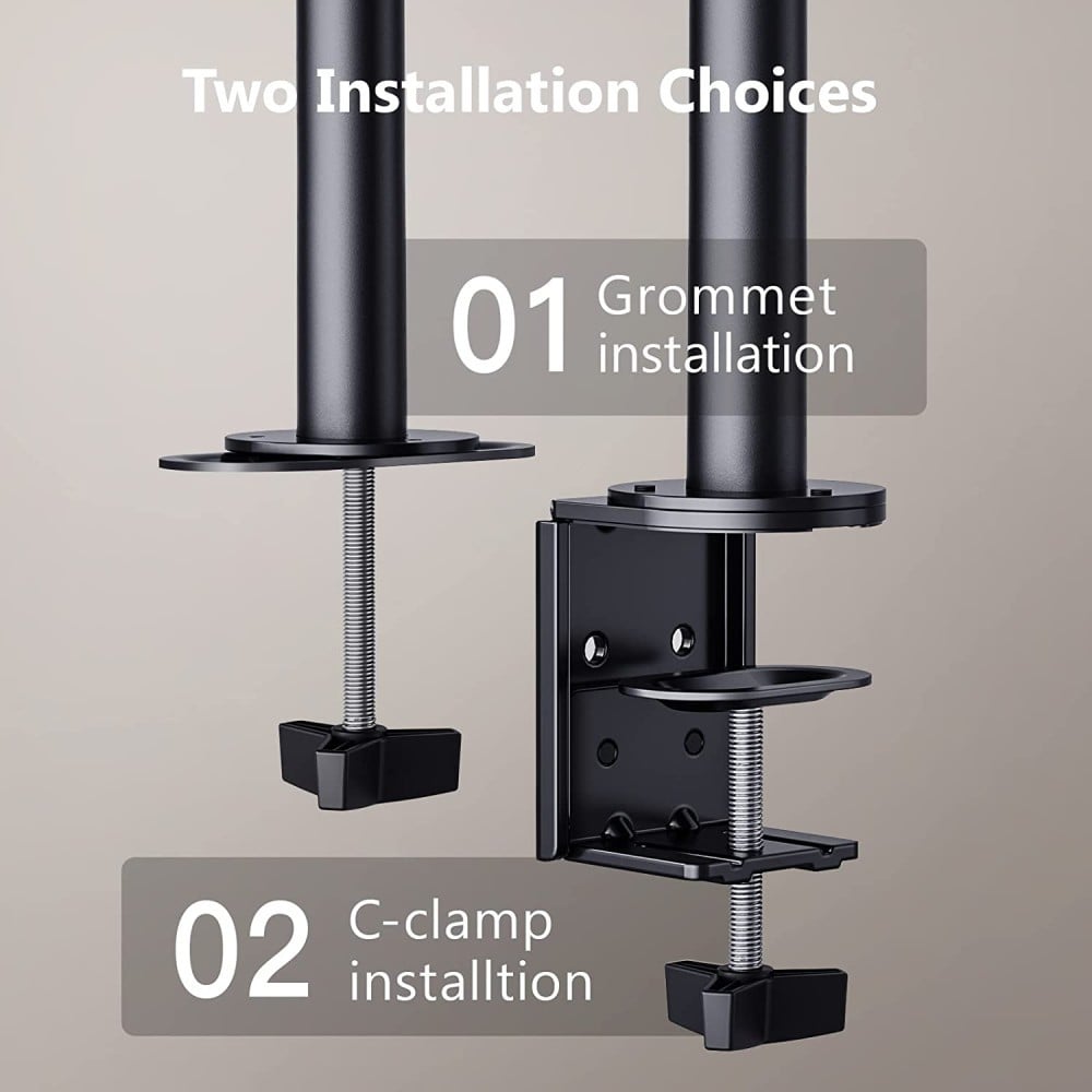 Techly ICA-LCD 582-D Support de Moniteur Double 13-32” LCD 8kg Bureau Rotatif