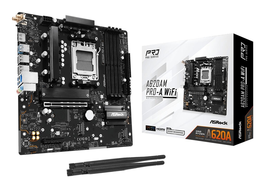Asrock A620AM PRO-A WIFI carte mere AMD A620 Emplacement AM5 micro ATX