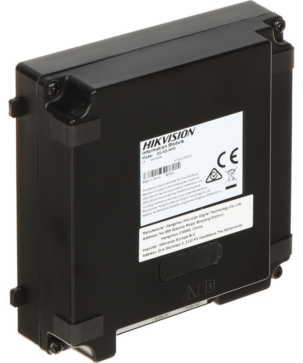Hikvision DS-KD-INFO Station de porte modulaire professionnelle série KD8