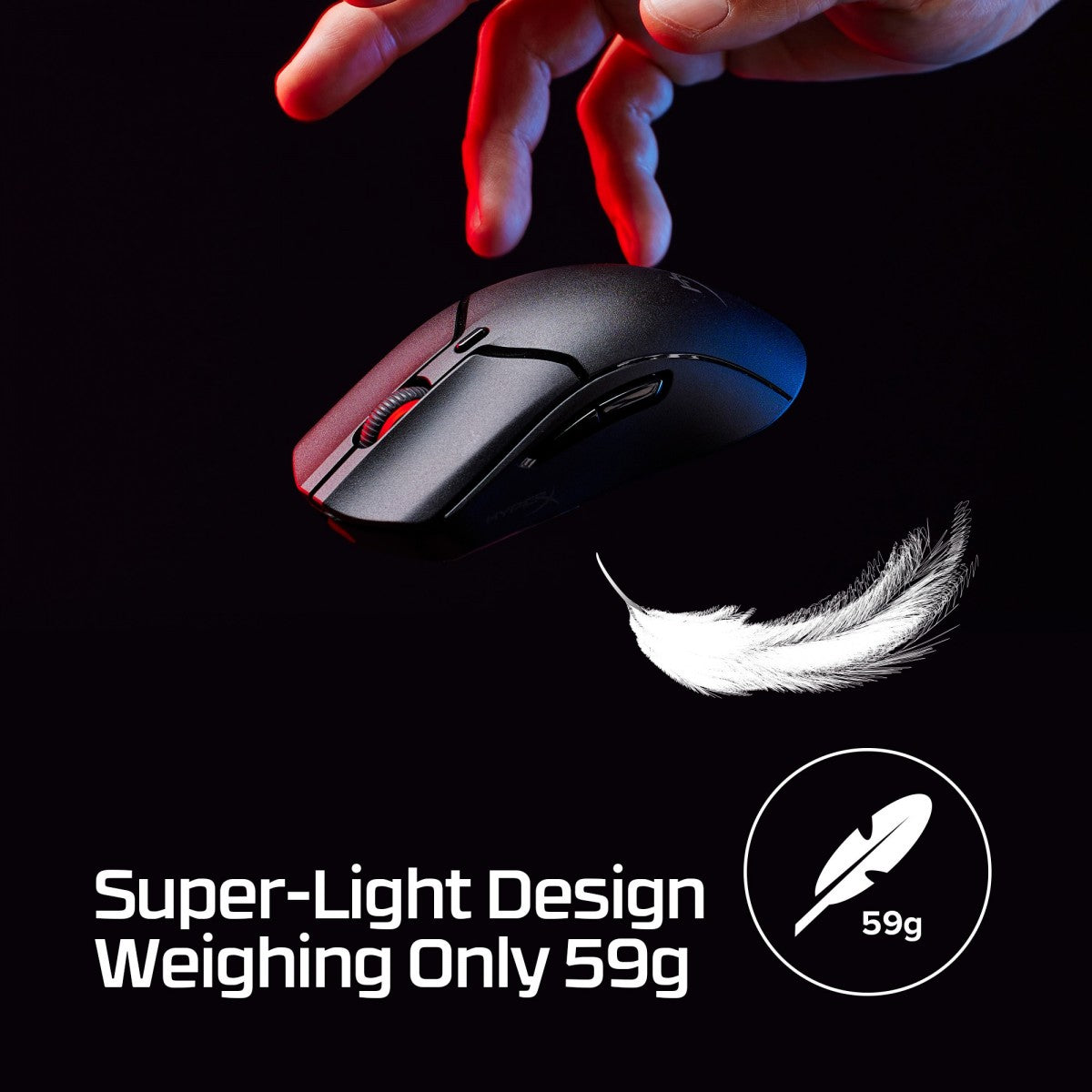 Souris de jeu sans fil HyperX Pulsefire Haste 2 mini - HyperX 26K 26000 DPI 59g noire