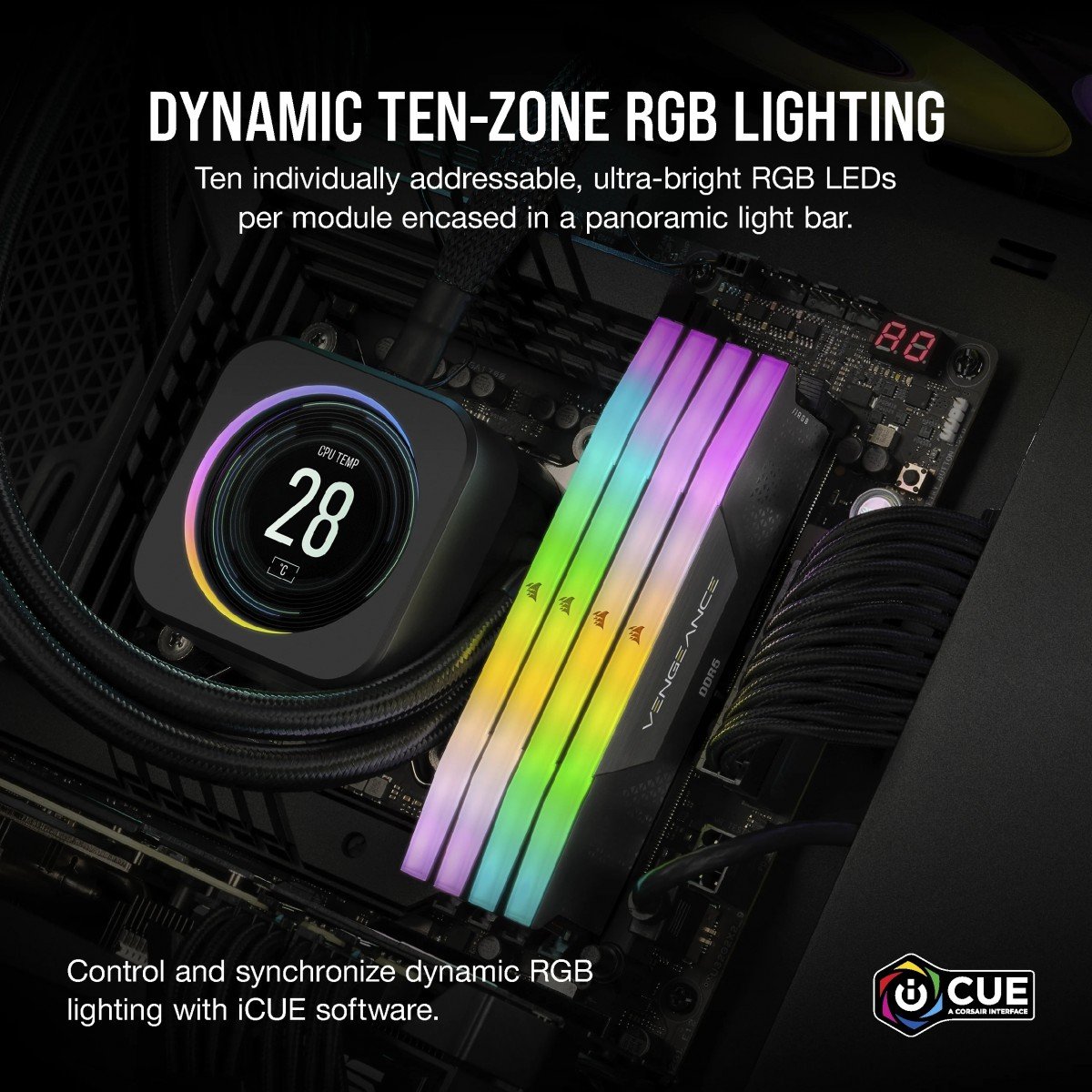 Module de mémoire Corsair Vengeance RGB CMH32GX5M2B6000C38 32 Go 2 x 16 Go DDR5