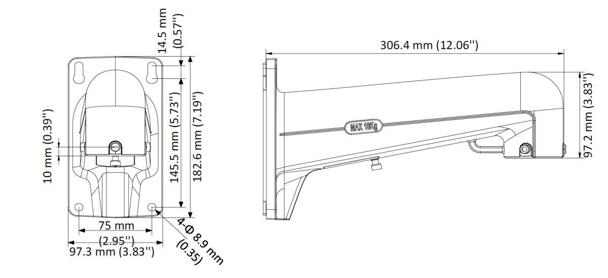 Hikvision DS-1602ZJ-AKS Support mural