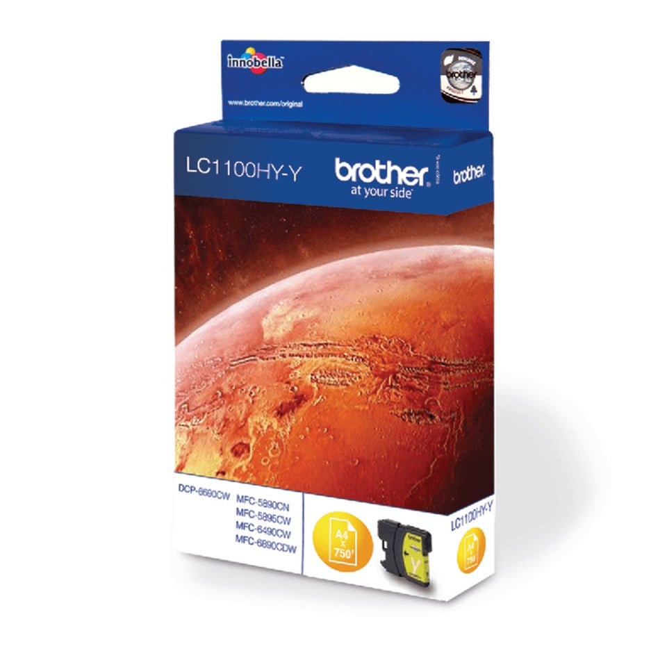 BROTHER LC-1100 cartouche d encre jaune haute capacité 16ml 750 pages pack de 1