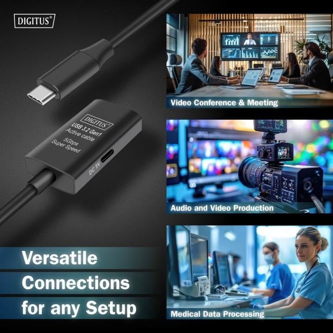 Câble d'extension actif, USB 3.2 Gen1, 5Gbps, USB-C vers USB-C, 5m