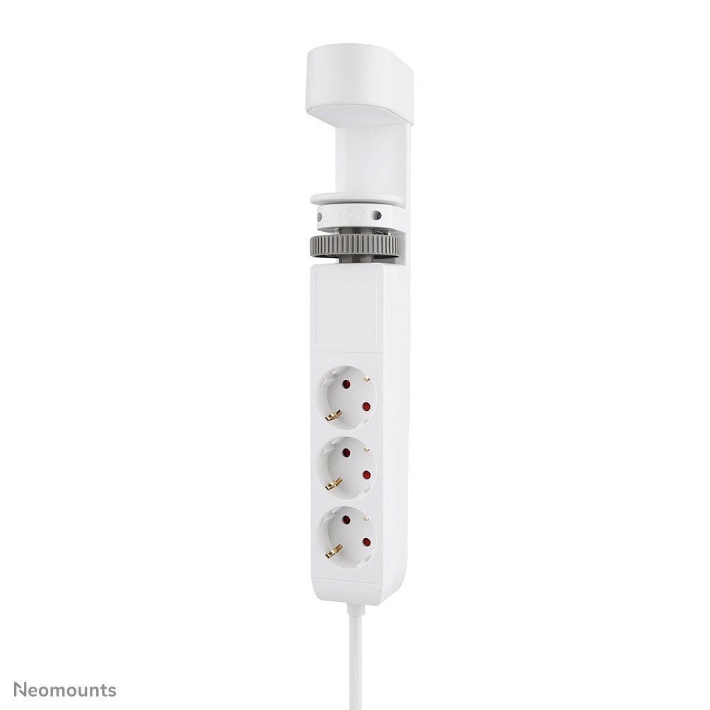 NEOMOUNTS VOLT Desk Clamp socket with Quick-charge USB Ports clamp 0-50mm 3x type-F 230V 1x USB-A 18W 2x USB-C 20W