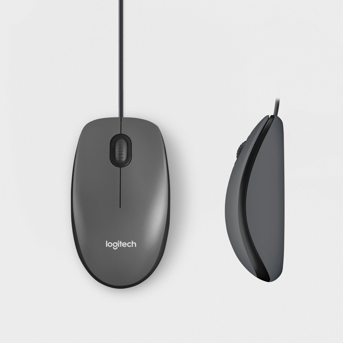LOGITECH M100 Mouse full size right and left-handed optical 3 buttons wired USB black