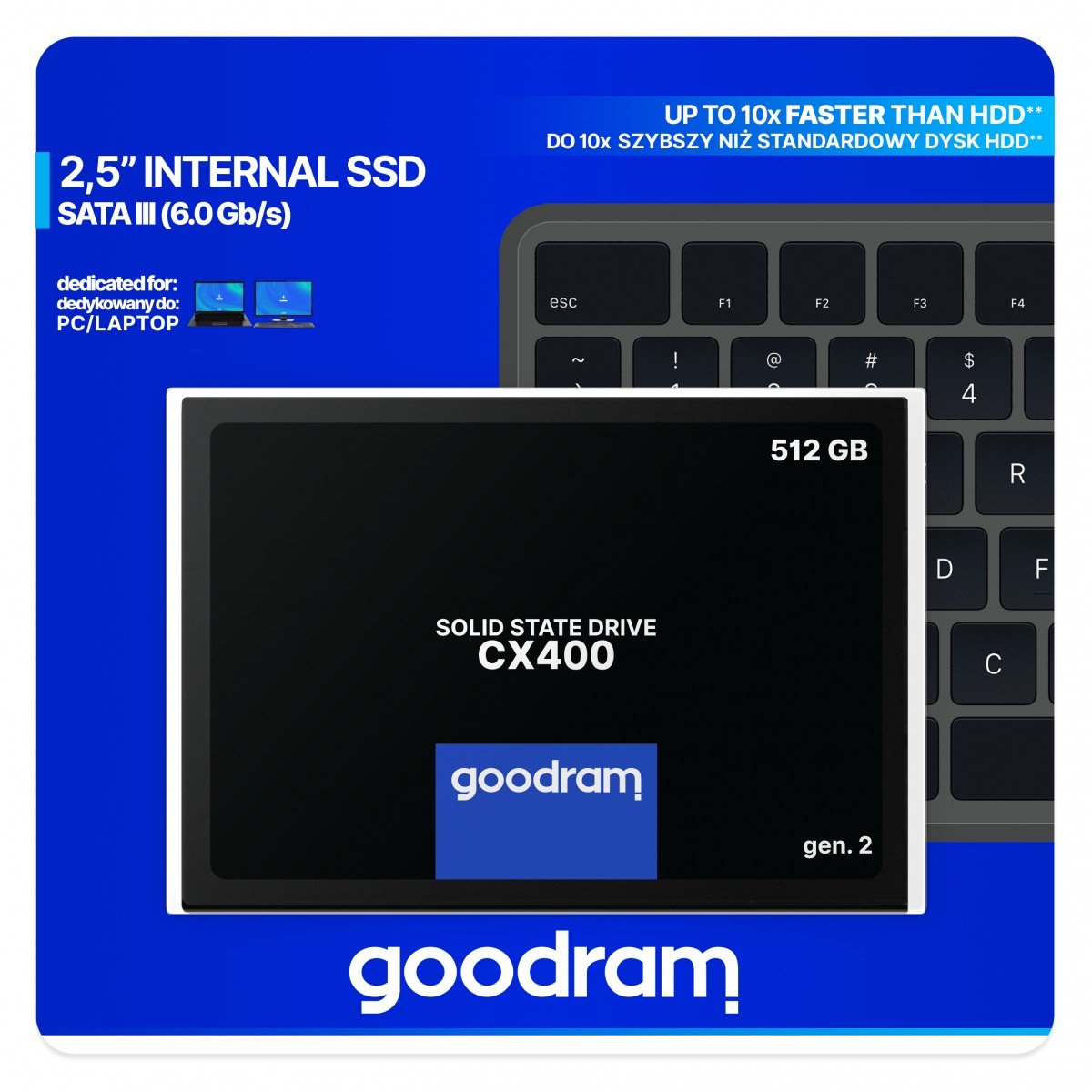 "Goodram CX400 gen.2 512 Go 2,5"" Serial ATA III 3D TLC NAND"