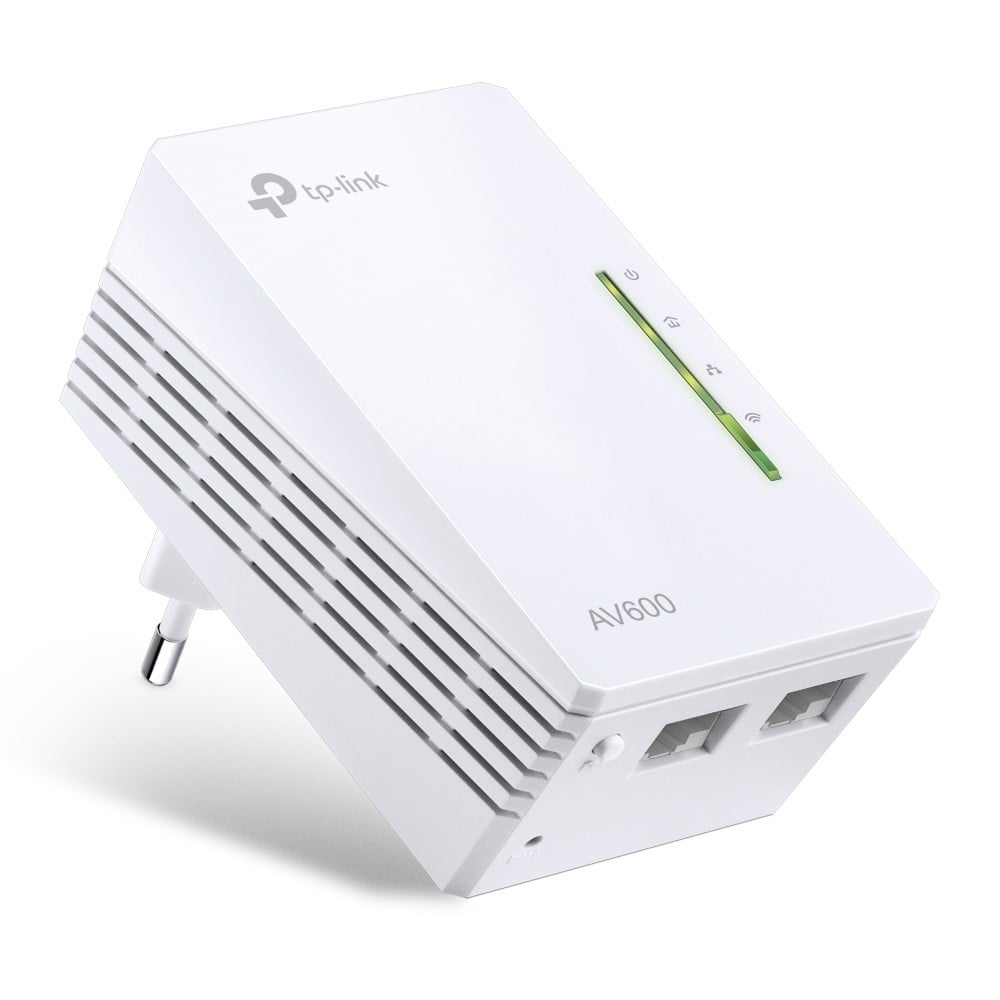 TP-LINK AV600 2-port Powerline WiFi Extender 500Mbps Powerline datarate 300Mbps wireleses N Plug and Play 2 fast ethernet port