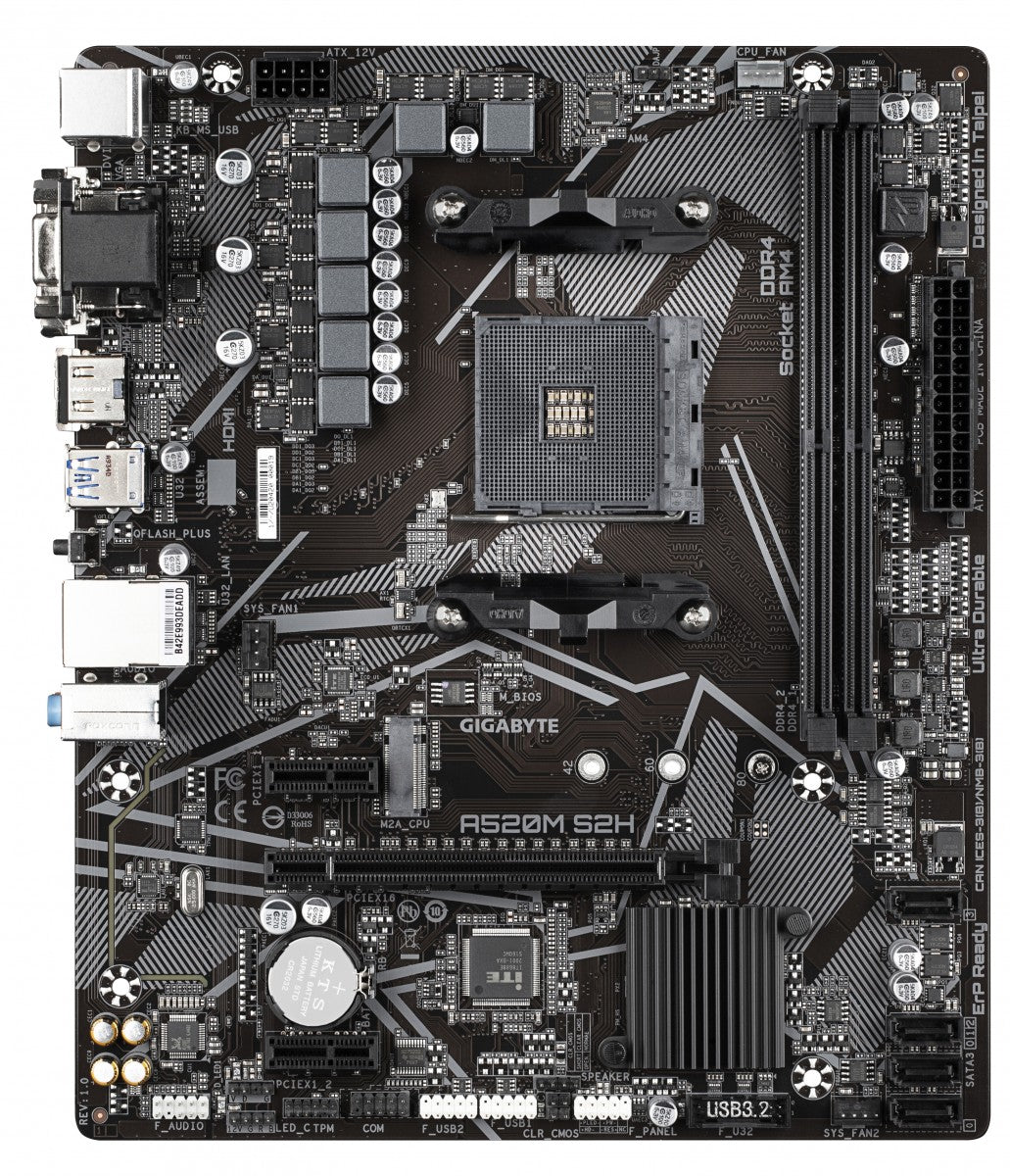 GIGABYTE A520M S2H carte mere AMD A520 Emplacement AM4 micro ATX