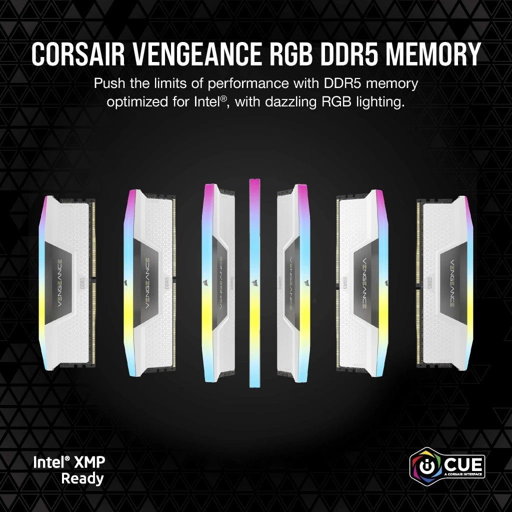 Corsair Vengeance RGB CMH64GX5M2B6000C30W module de mémoire 64 Go 2 x 32 Go DDR5 288-pin DIMM