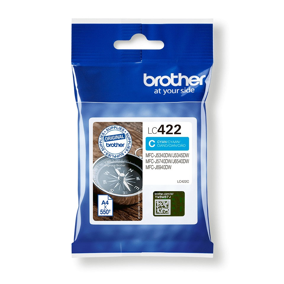 BROTHER LC422C Ink Cartridge For BH19M/B Compatible with MFC-J5340DW MFC-J5740DW MFC-J6540DW MFC-J6940DW 550 pages