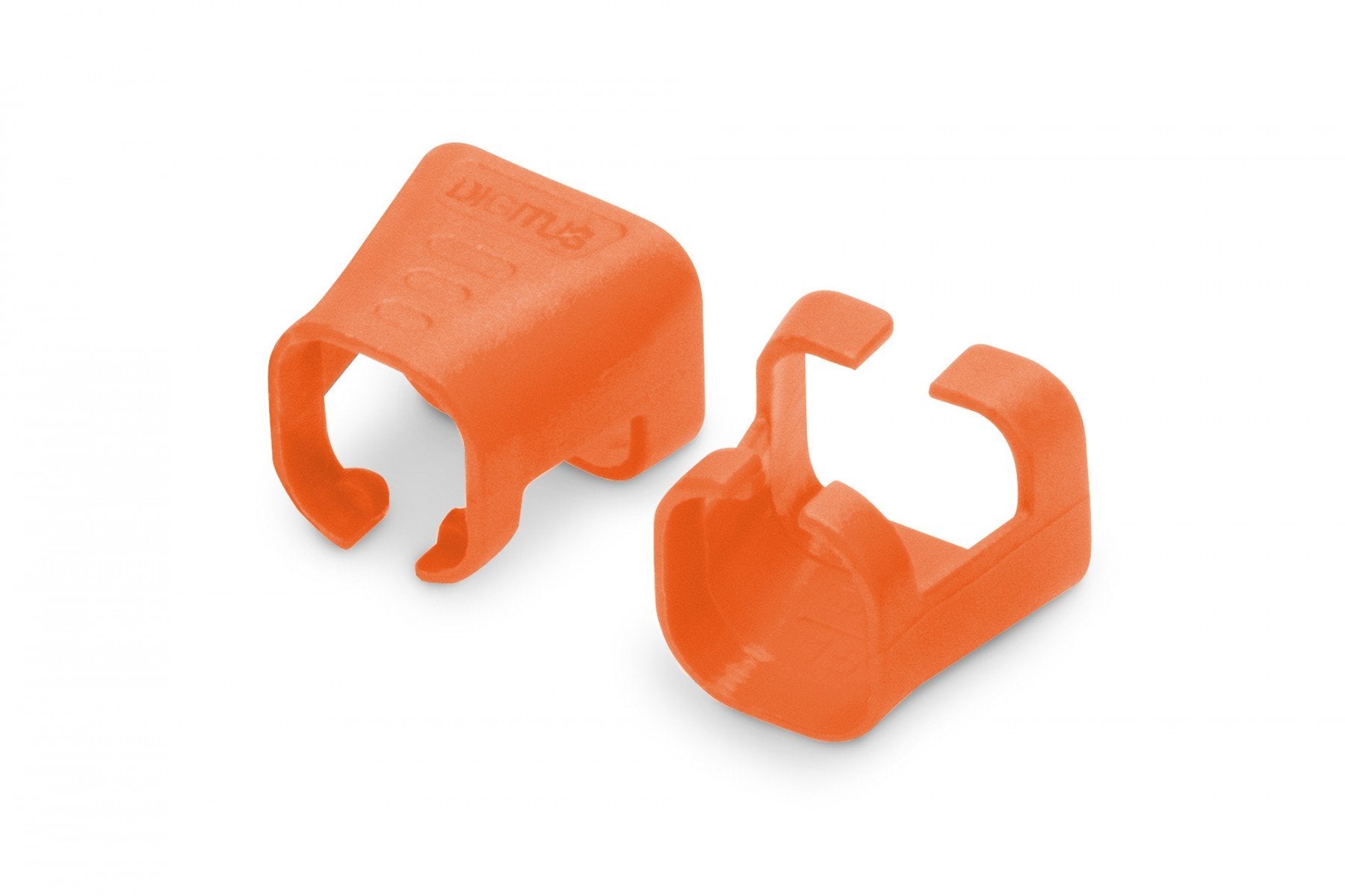 Clip coloré pour fiche RJ45, orange, paquet de 100 pieces.