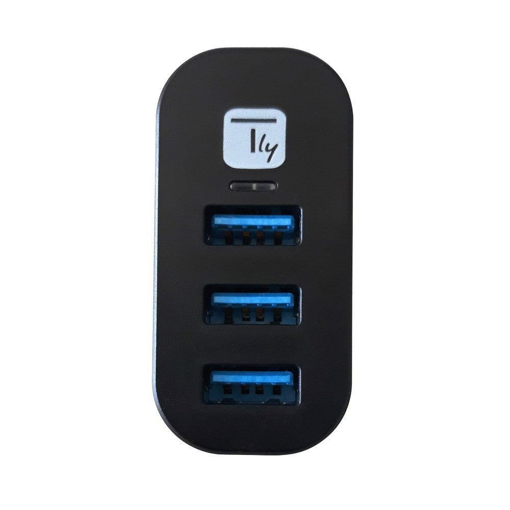 Techly IUSB3-HUB3-ROTB Hub USB 3.0 3 ports avec connecteur USB-A rotatif
