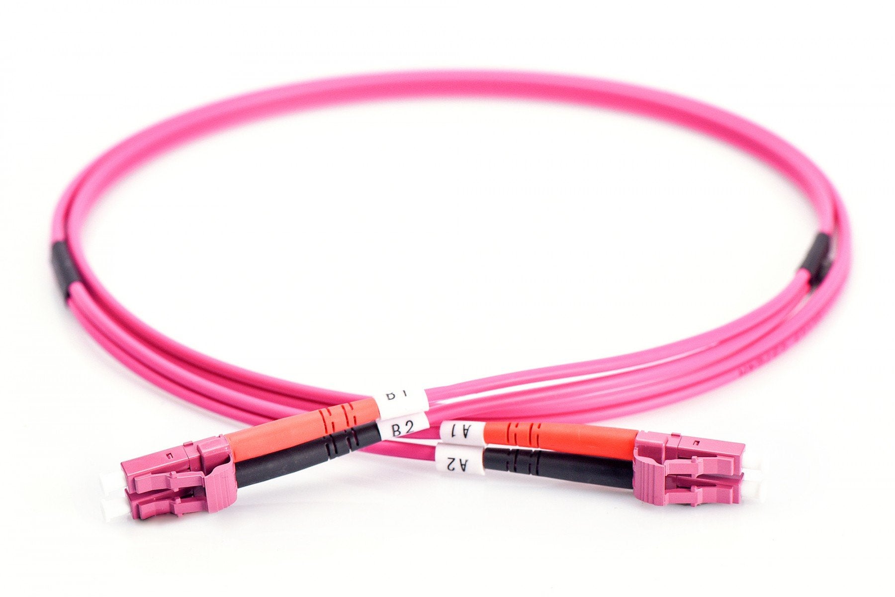 DIGITUS Fiber Optic Patch Cord LC to LC Multimode OM4 - 2m Duplex color RAL4003 Length 2m