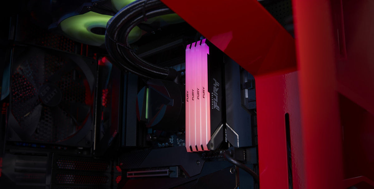 KINGSTON 64Go 3200MT/s DDR4 CL16 DIMM Kit of 4 1Gx8 FURY Beast RGB
