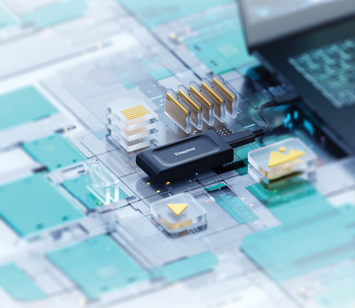 KINGSTON XS1000 1To SSD Pocket-Sized USB 3.2 Gen 2 External Solid State Drive Up to 1050Mo/s