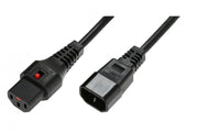 Câble d'alimentation IEC C14/IEC C13 droit M/F 5m noir avec verrou IEC LOCK