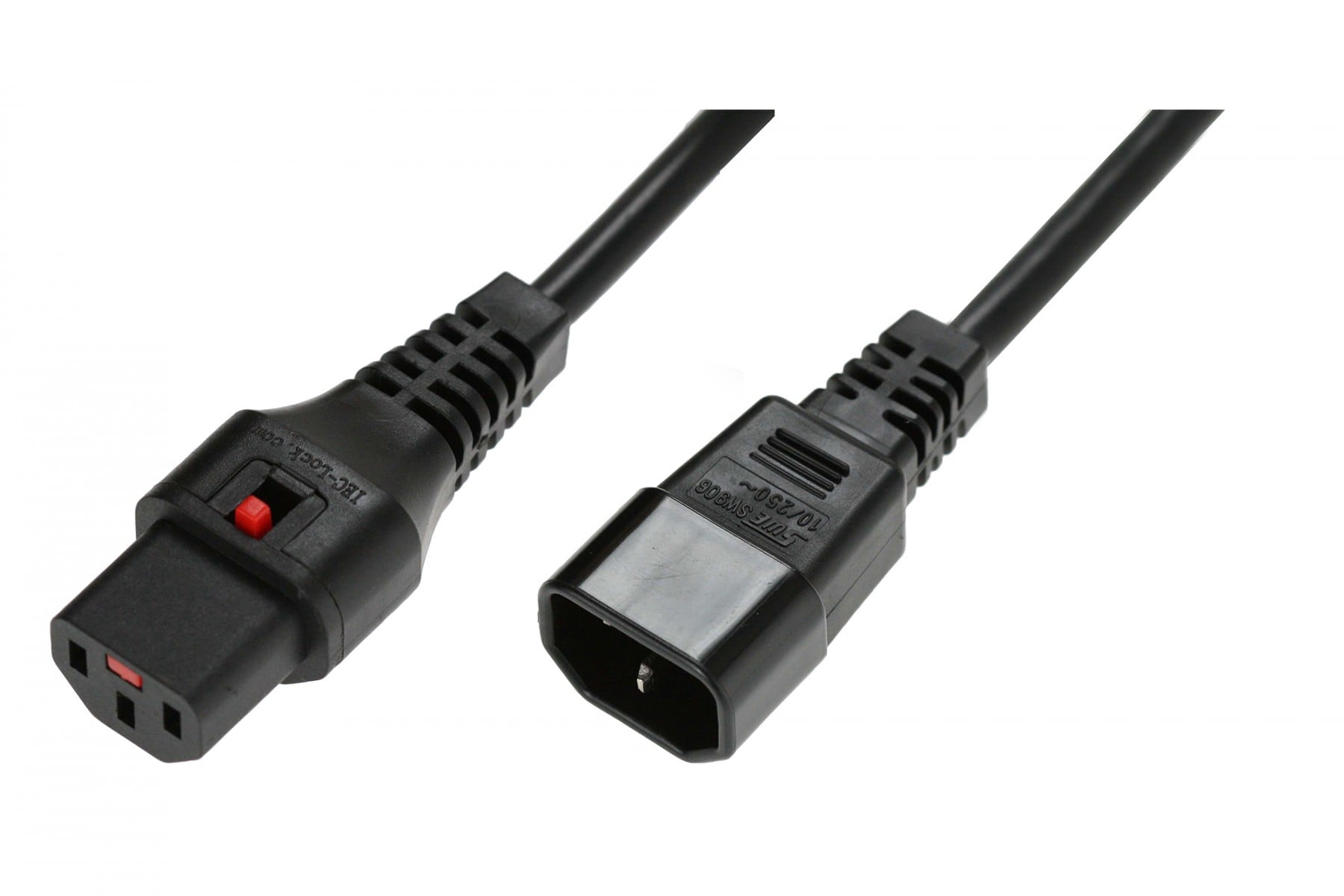 Câble d'alimentation IEC C14/IEC C13 droit M/F 5m noir avec verrou IEC LOCK