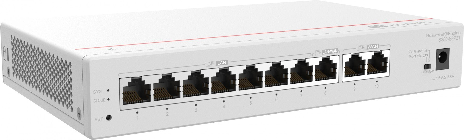 Huawei Gateway S380-S8P2T, 2*GE WAN, 8*GE LAN(PoE+, 124W)
