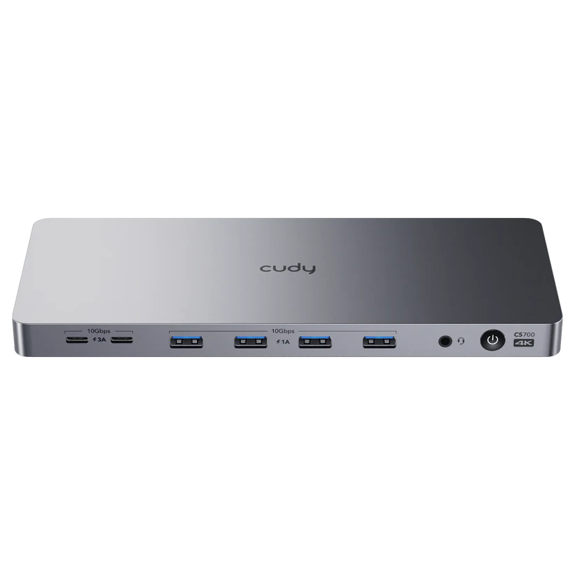 Cudy CS700 station d'accueil USB 3.2 Gen 2 (3.1 Gen 2) Type-C Gris, Argent