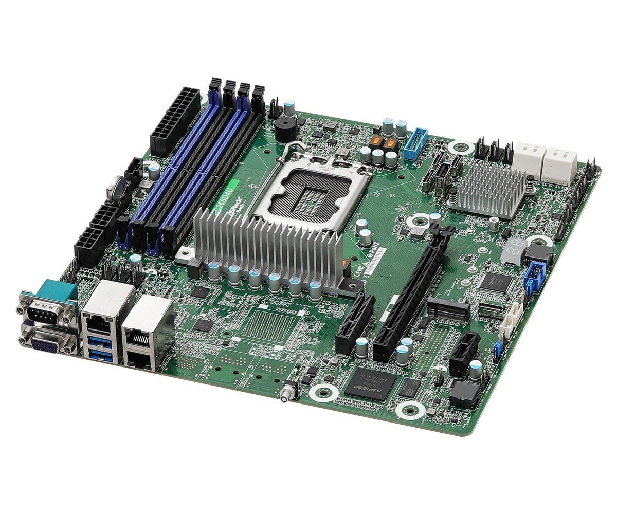 ASRock EC266D4U, 1xSKT LGA 1700, Intel E-2400, C266, SATA, NVMe, 1xM.2, 2xGbE, IPMI