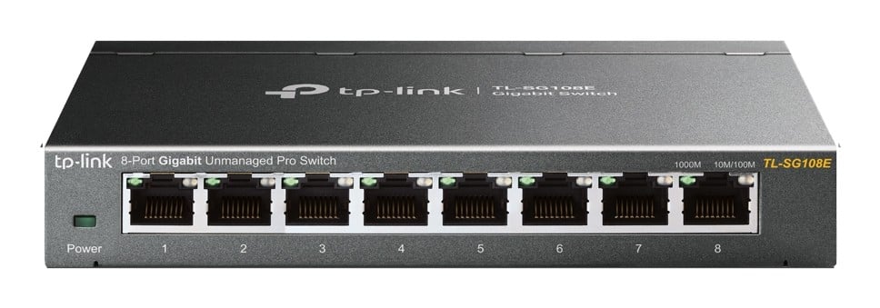 TP-LINK 8-Port Gigabit Easy Smart Switch 8 10/100/1000Mbps RJ45 ports MTU/Port/Tag-based VLAN QoS IGMP Snooping