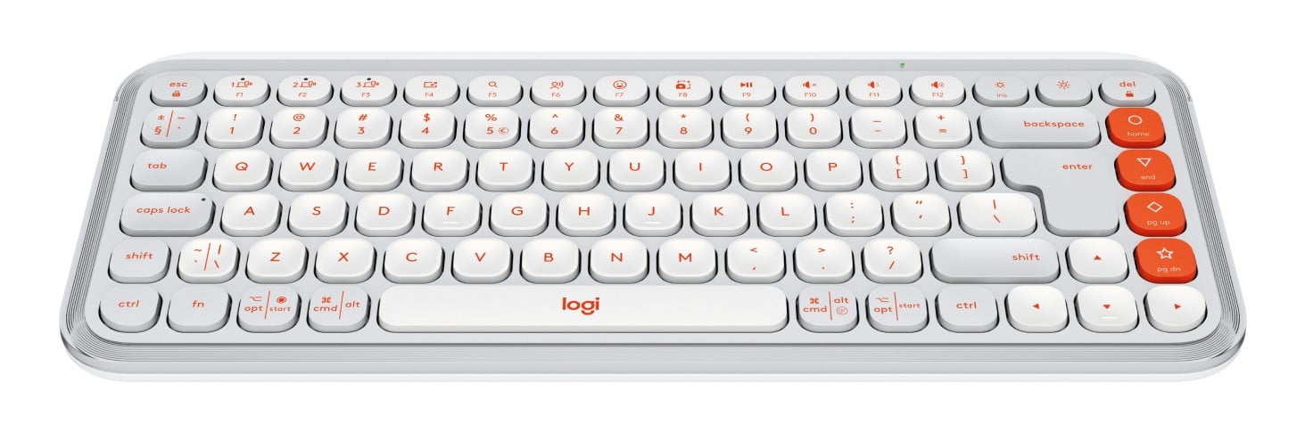 Logitech 920-013072 clavier Universel Bluetooth QWERTY US International Orange, Blanc