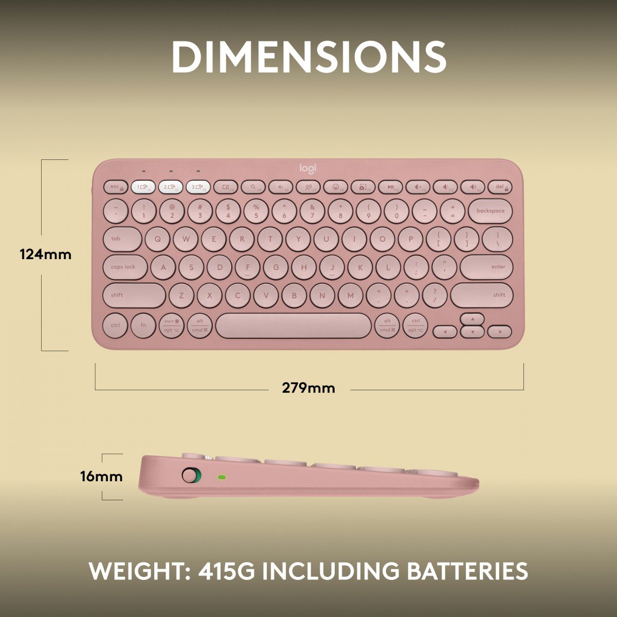Logitech 920-011853 Pebble Keys 2 K380S Tonal Rose Clavier sans fil