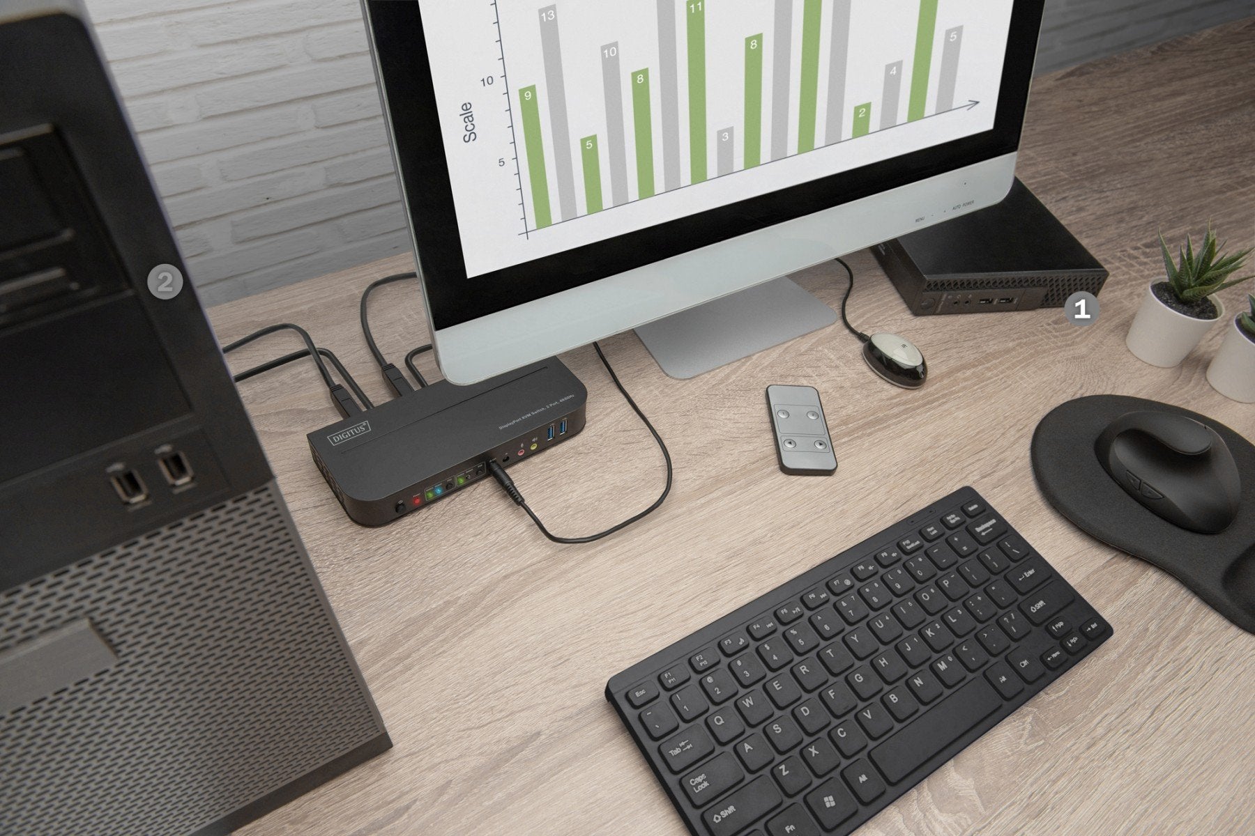 Digitus DS-12850 commutateur écran, clavier et souris