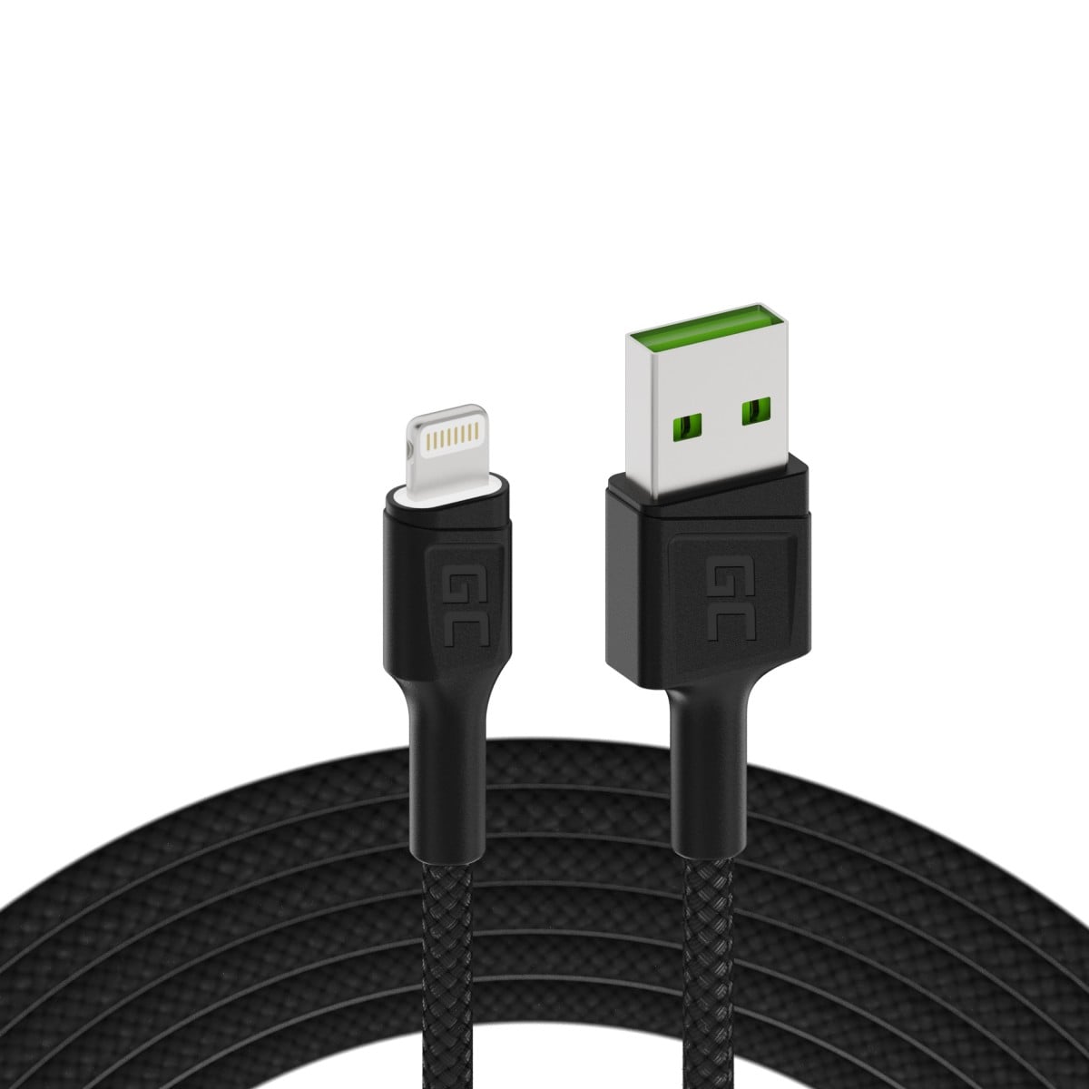 Green Cell KABGC12 câble Lightning 2 m Noir