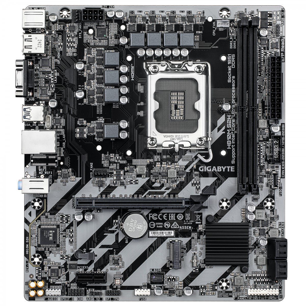 GIGABYTE H810M S2H carte mere Intel H810 LGA 1851 (Socket V1) micro ATX