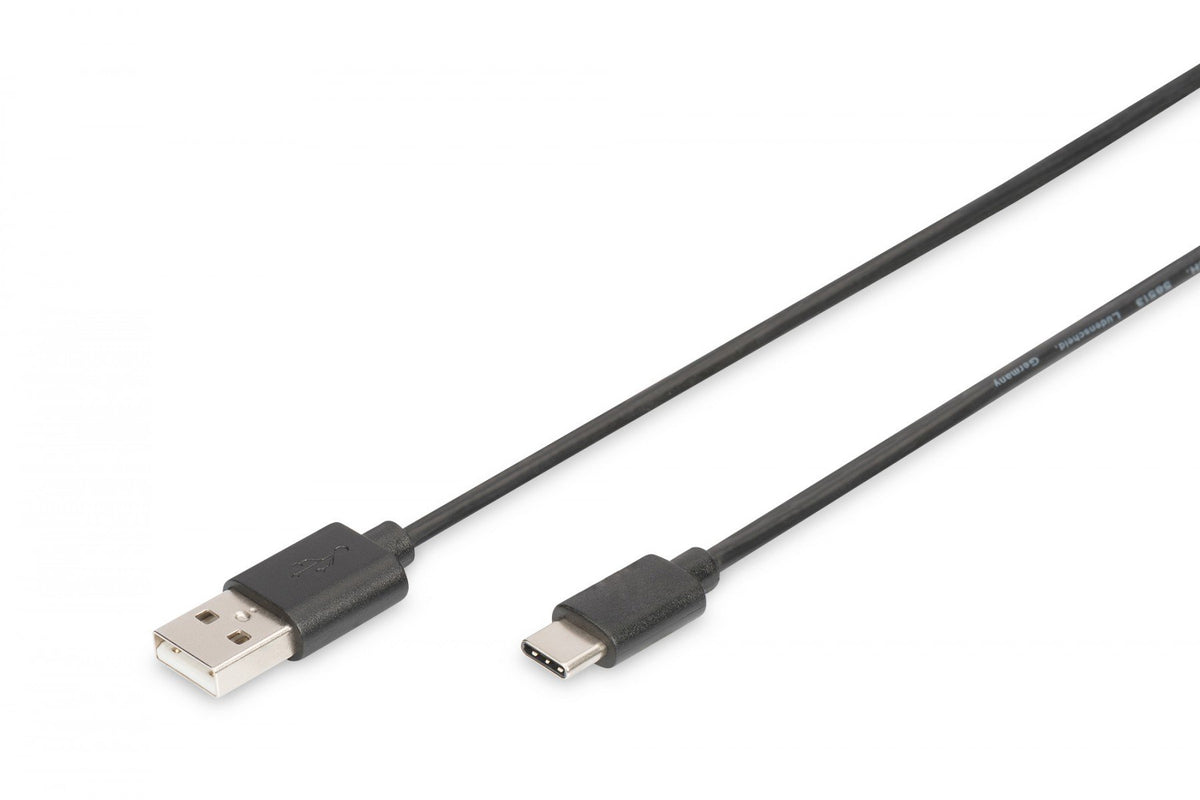 Digitus AK-300154-010-S câble USB USB 2.0 1 m 2 x USB A USB C 0,48 Gbit/s Noir