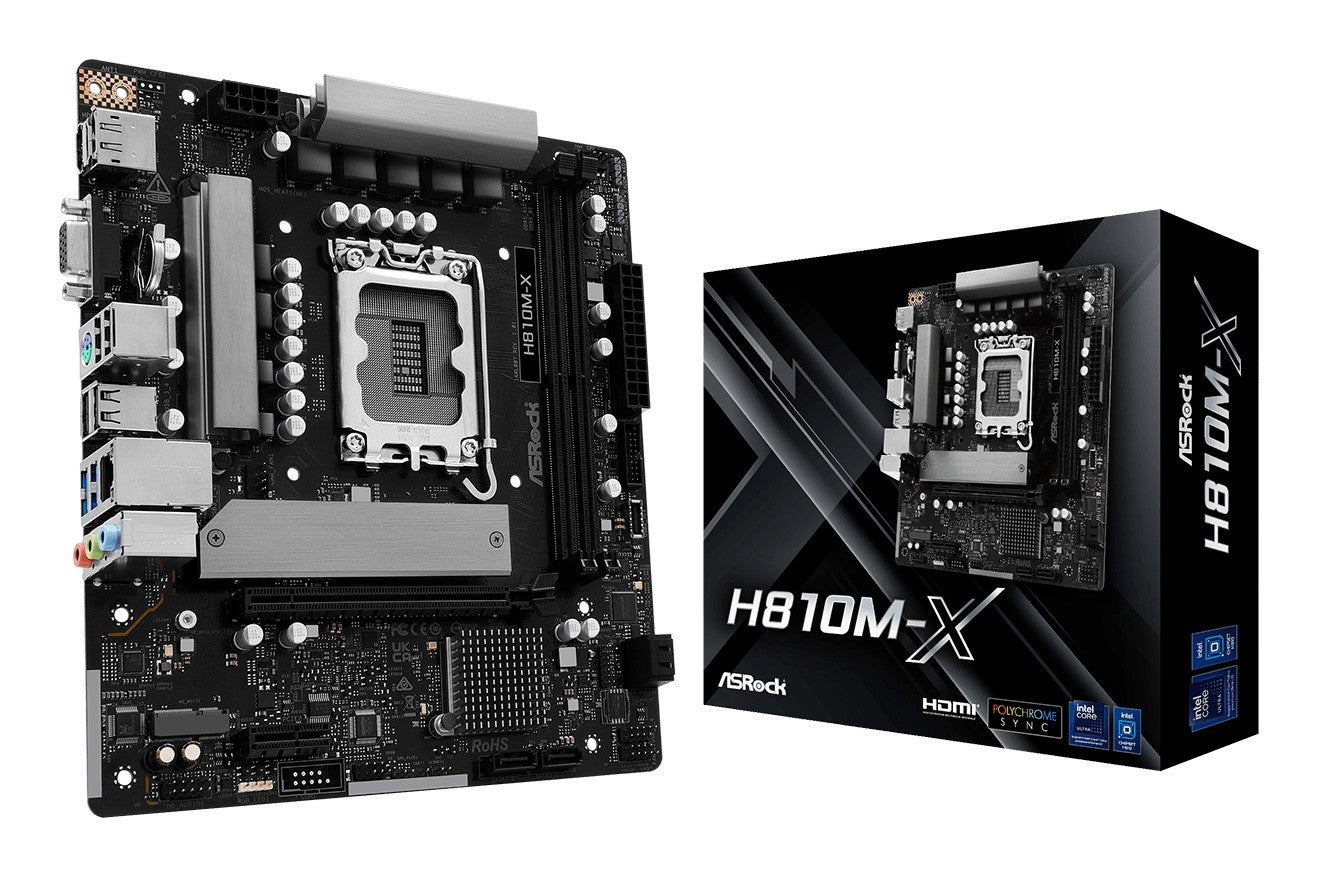 ASRock 90-MXBS4-A0UAYZ H810M-X Carte mere Micro ATX avec DDR5 et Ethernet 2,5 Gigabit