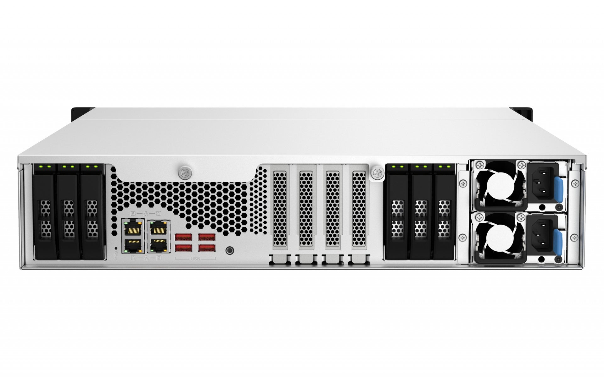 QNAP TS-H1887XU-RP NAS Rack (2 U) Intel Xeon E E-2336 32 Go DDR4 0 To QuTS hero Noir, Blanc