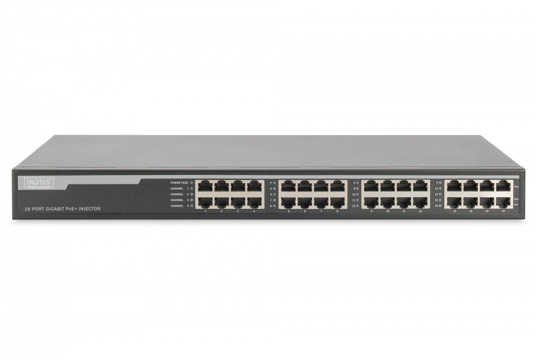 Digitus DN-95116 commutateur réseau Gigabit Ethernet (10/100/1000) Connexion Ethernet, supportant l'alimentation via ce port (PoE) 1U Gris