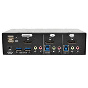Commutateur KVM DisplayPort 2 ports avec audio, câbles et hub USB 3.0 SuperSpeed