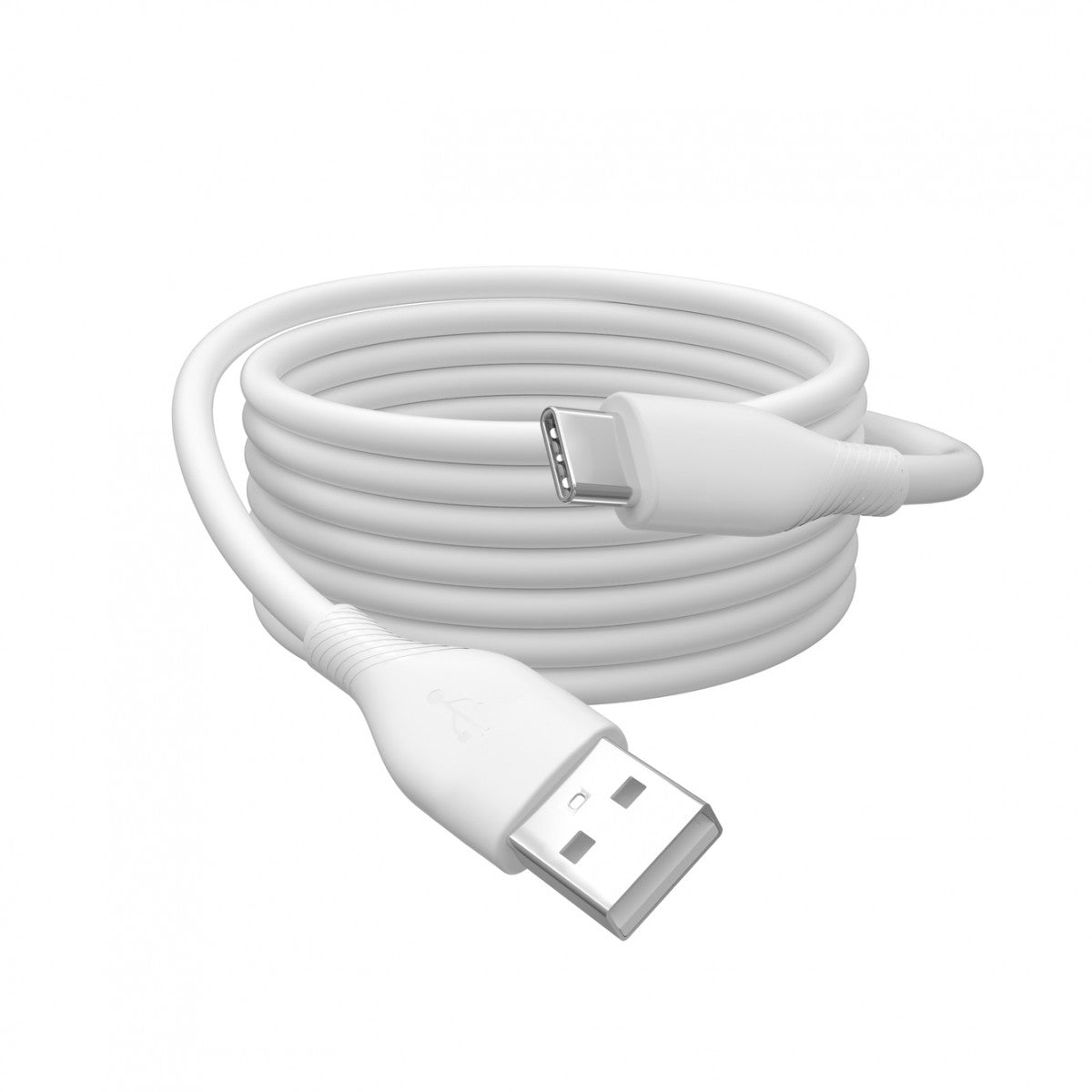 Câble d'alimentation en silicone USB-A vers USB-C, USB 2.0 60W, 0,5m blanc