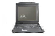 Console KVM modulaire 19'' HD TFT, 16 ports VGA, pavé tactile, clavier GE, noir