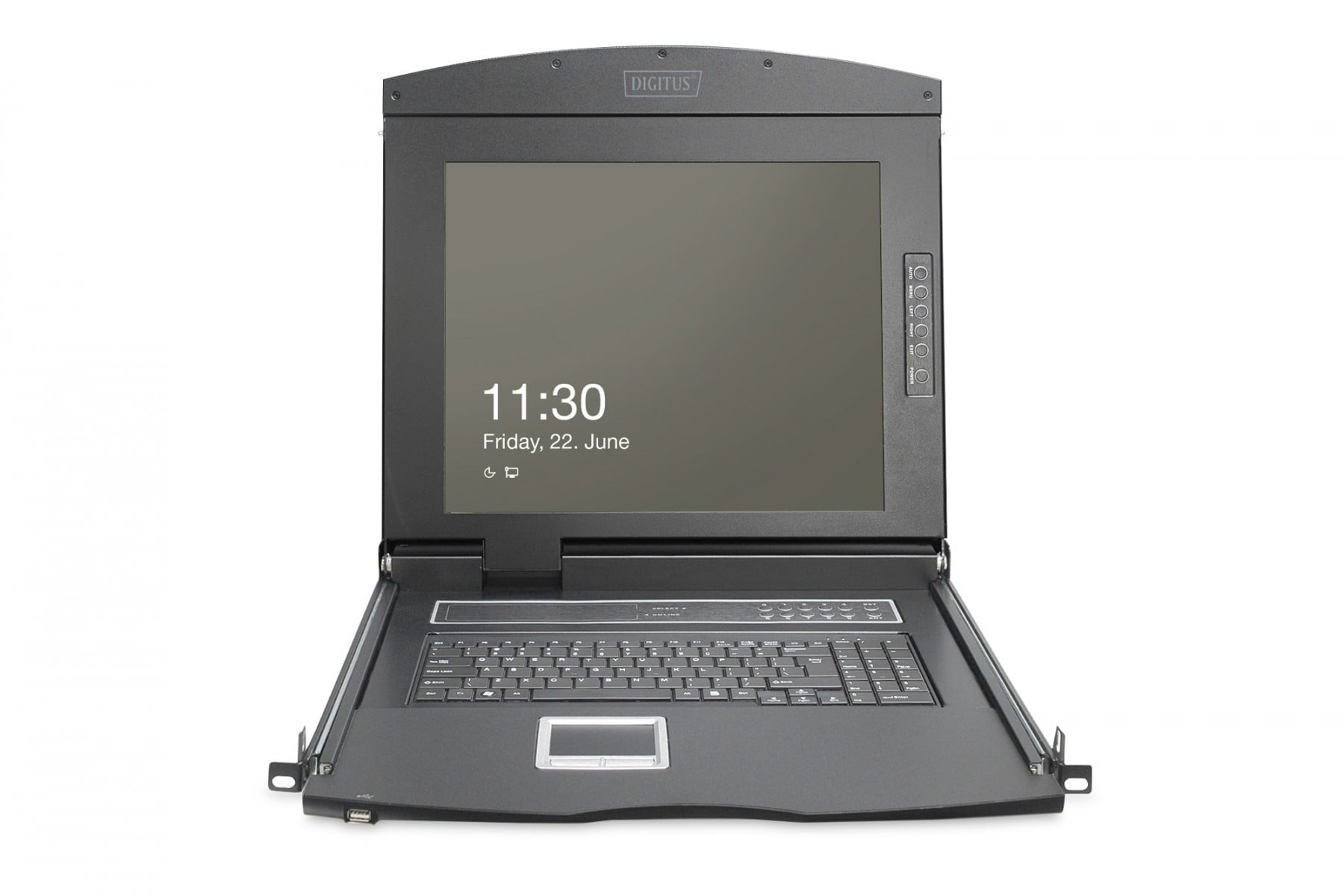 Console KVM modulaire 19'' HD TFT, 16 ports VGA, pavé tactile, clavier GE, noir