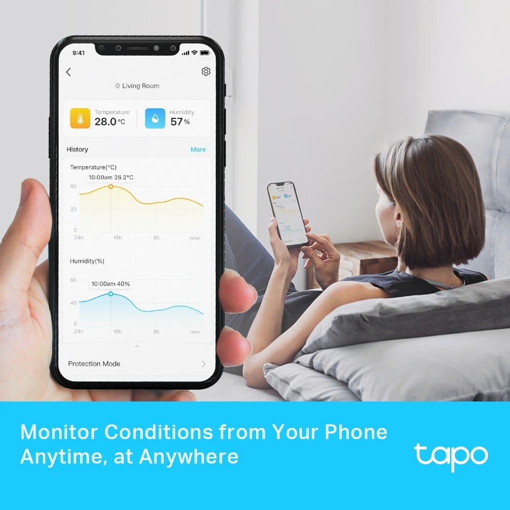 TP-LINK Smart Temperature and Humidity Monitor 868MHz Battery Powered 2xAAA 2.7inch E-ink display