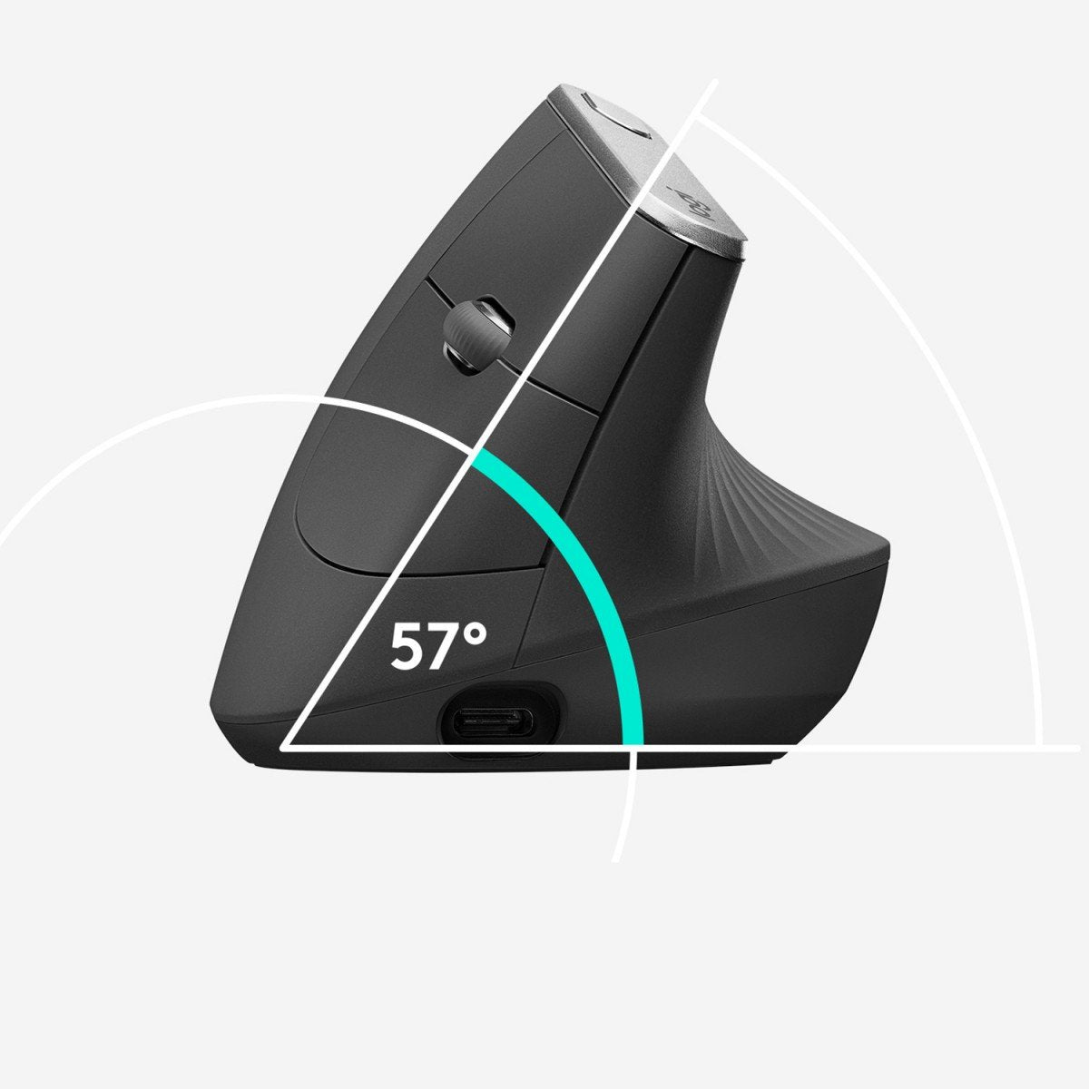 LOGITECH MX Vertical Vertical mouse ergonomic optical 6 buttons wireless wired Bluetooth 2.4 GHz USB wireless receiver graphite