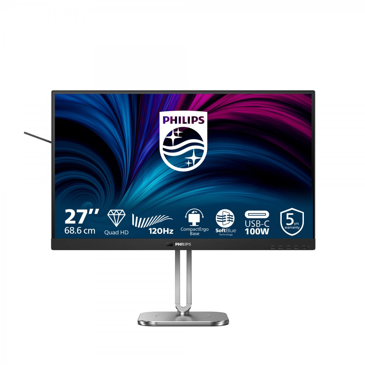 PHILIPS 27B2U4601/00 27p IPS QHD 120Hz 350cd/m2 4ms HDMI 2.0 DP USB-C 3.2 HUB USB pivot Speakers