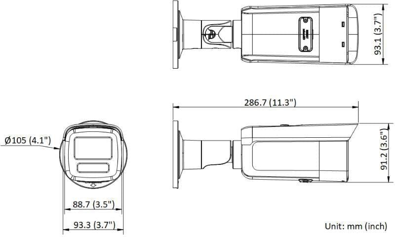 Hikvision DS-2CD2T86G2H-2I(2.8mm)(eF)/BLACK Caméra réseau Bullet fixe 8 MP alimentée par Darkfighter