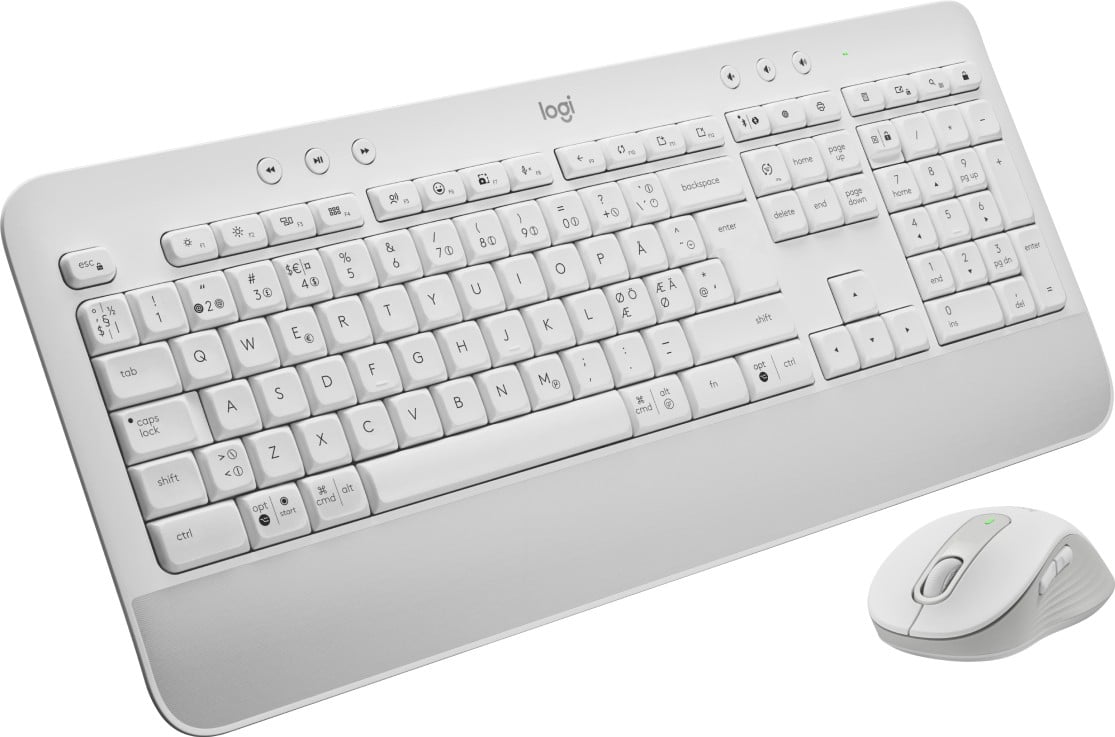 Logitech 920-011038 clavier Souris incluse Bureau Bluetooth QWERTY Nordique Blanc