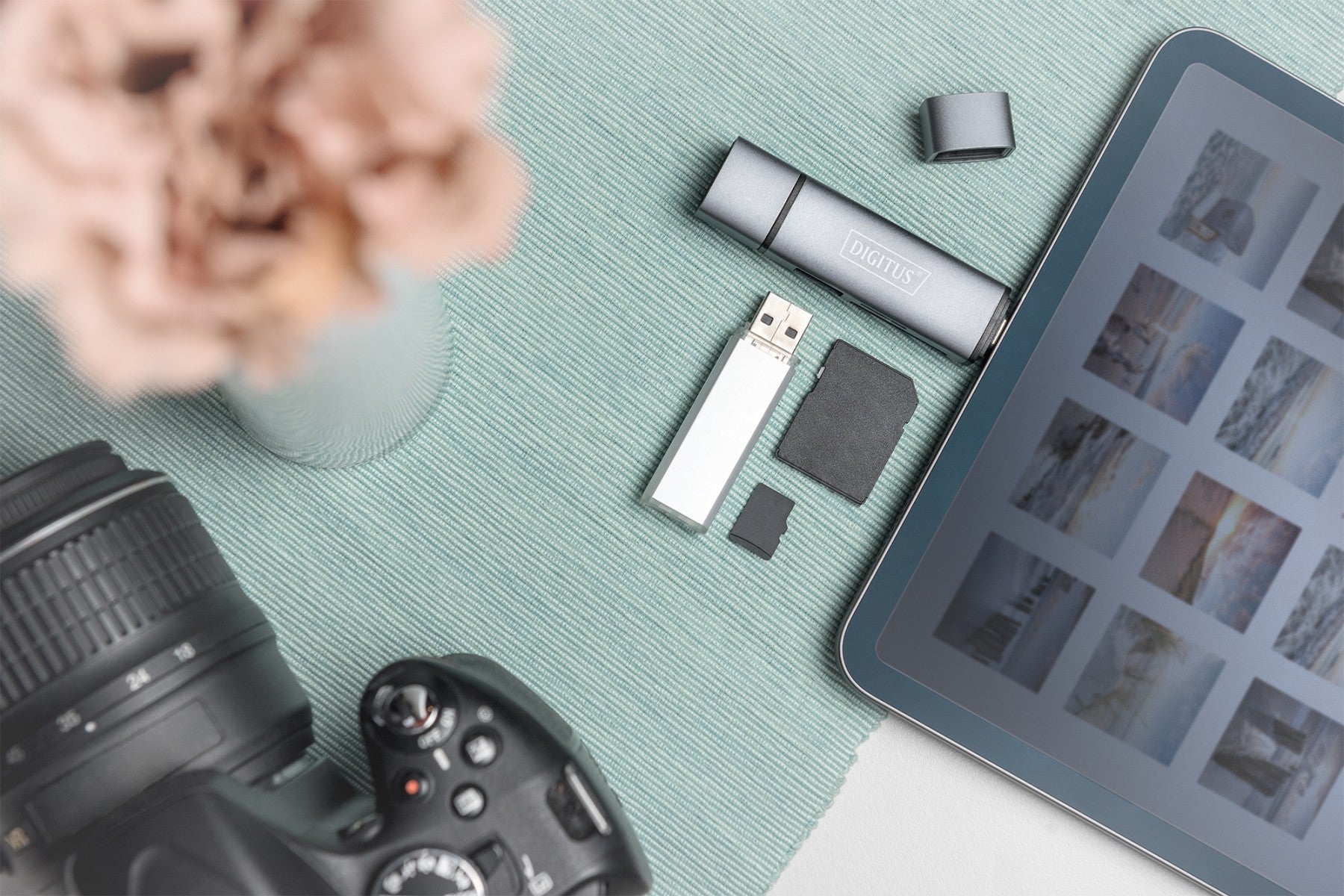 Digitus DA-70886 lecteur de carte mémoire USB 3.2 Gen 1 (3.1 Gen 1) Type-A/Type-C Aluminium
