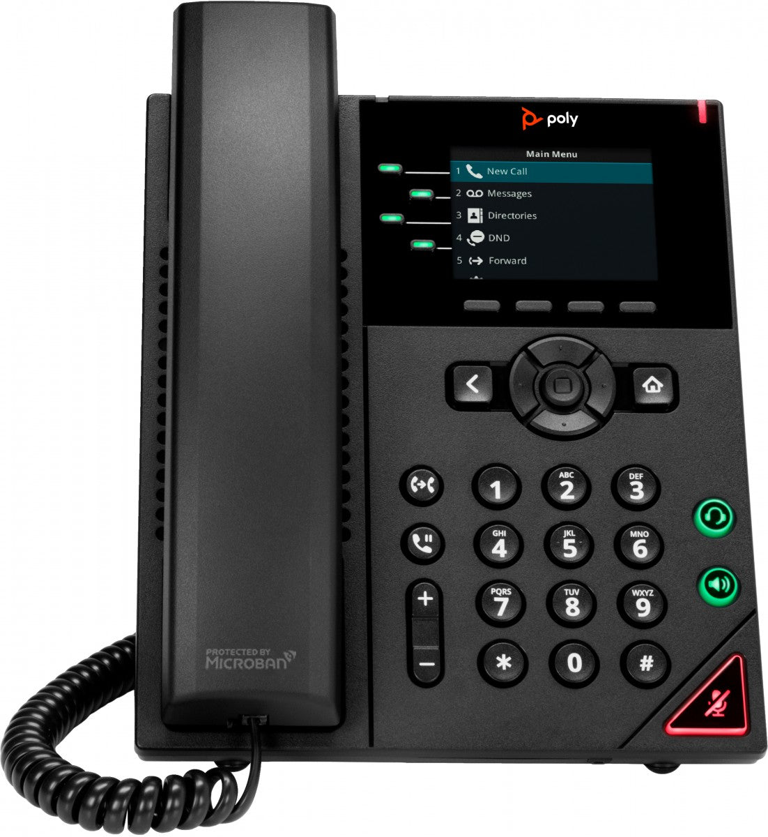 HP Poly VVX 250 4-Line IP Phone and PoE-enabled téléphone fixe Noir LCD