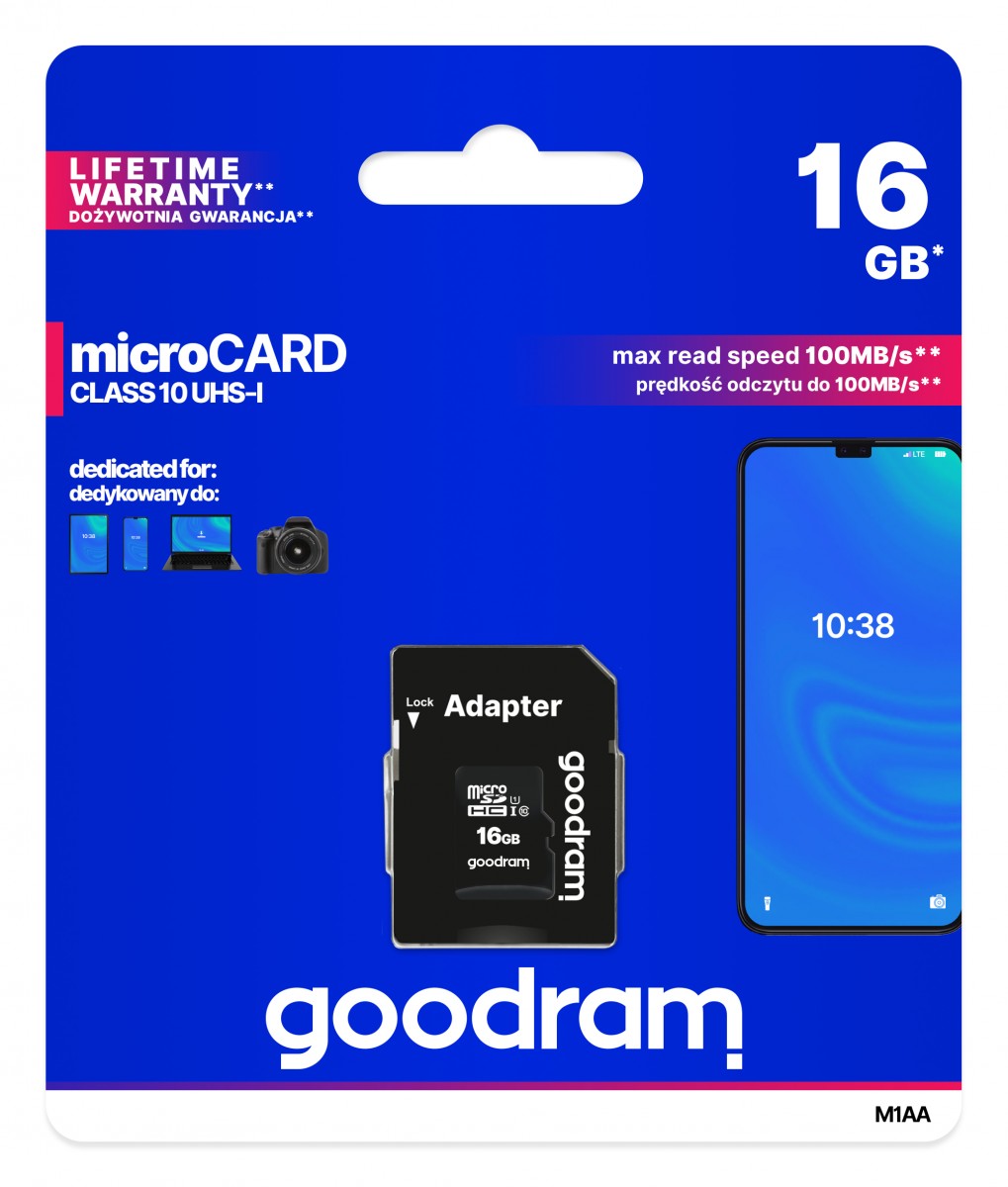 Goodram M1AA 16 Go MicroSDHC UHS-I Classe 10