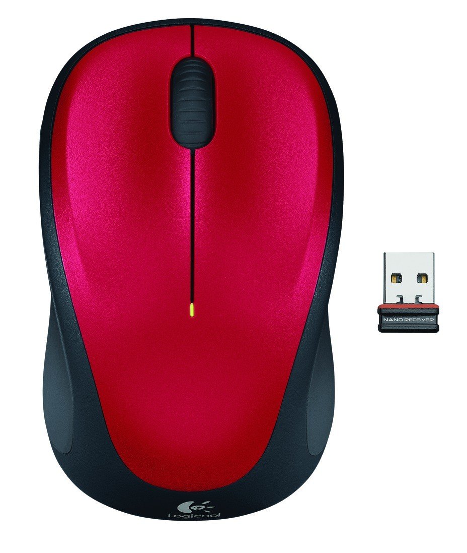 LOGITECH M235 Mouse optical wireless 2.4 GHz USB wireless receiver red
