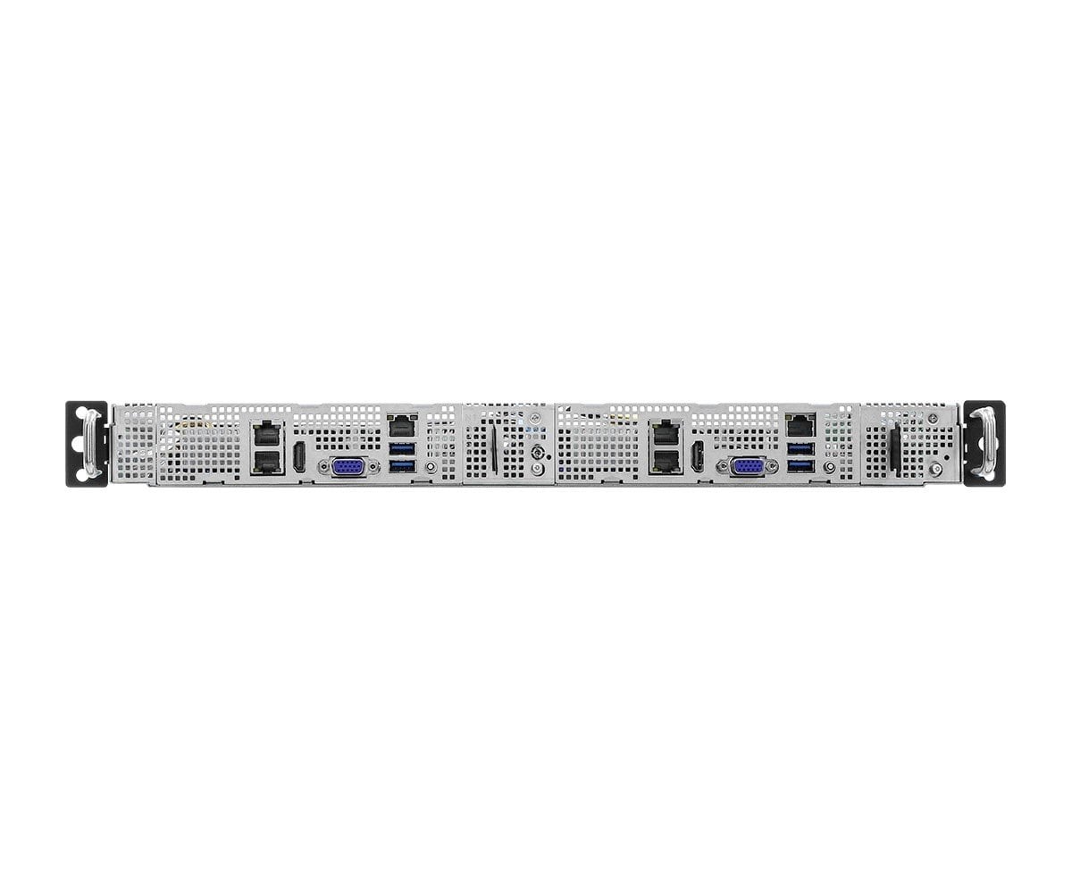 ASRock 1U2N2G-AM5/2T, Rack 1U, 2- node system, UP, AMD EPYC 4005, 1xGPU, 2x10GbE, Red. PSU, IPMI
