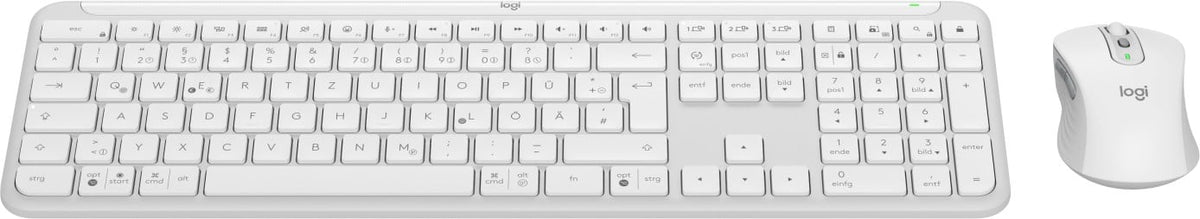 Logitech 920-012484 clavier Souris incluse Bureau RF sans fil + Bluetooth QWERTZ Allemand Blanc
